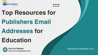 Top Resources for Publishers Email Addresses for Education