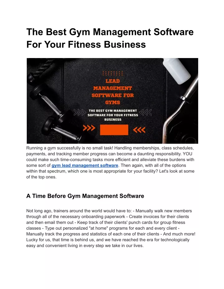 the best gym management software for your fitness