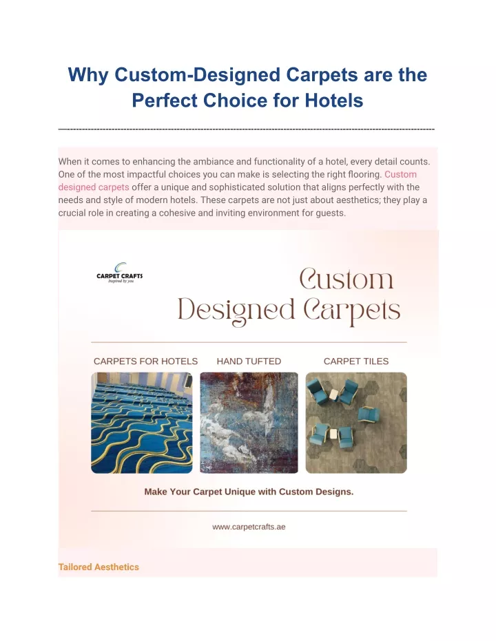 why custom designed carpets are the perfect