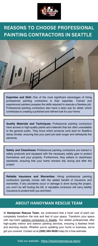 Reasons to Choose Professional Painting Contractors in Seattle