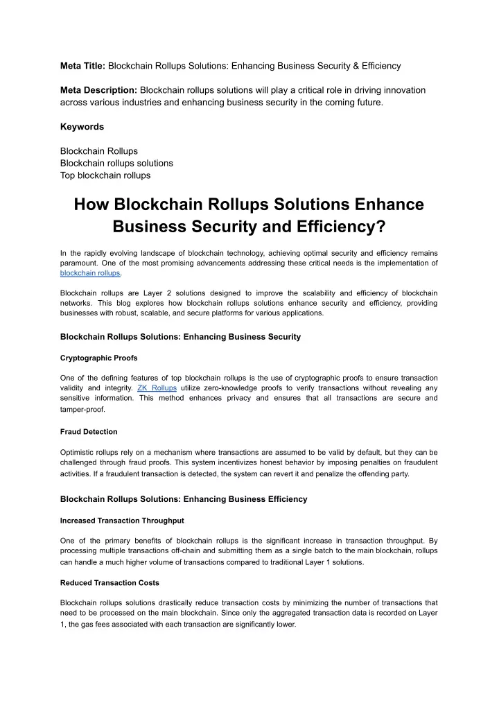 meta title blockchain rollups solutions enhancing