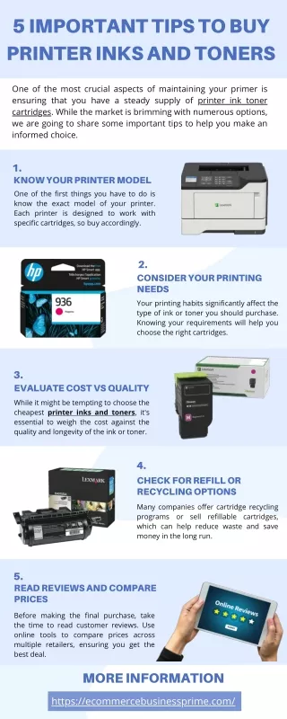 5 Important Tips To Buy Printer Inks and Toners