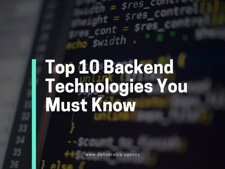 top 10 backend technologies you must know