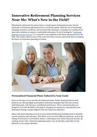 Innovative Retirement Planning Services Near Me_ What’s New in the Field