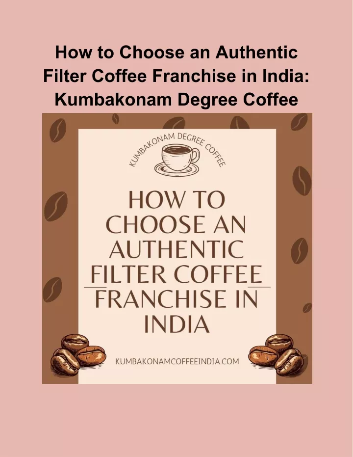 how to choose an authentic filter coffee