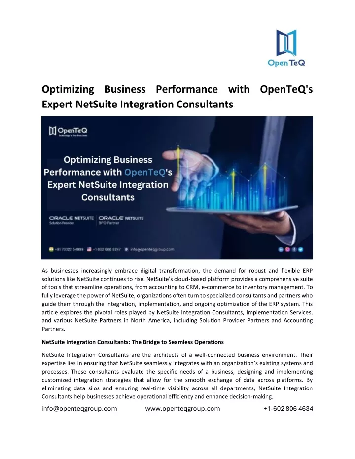 optimizing business performance with openteq