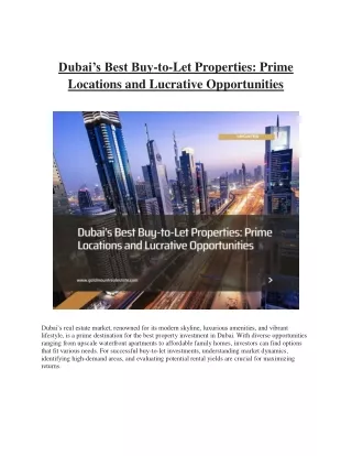 Prime Locations and Lucrative Opportunities