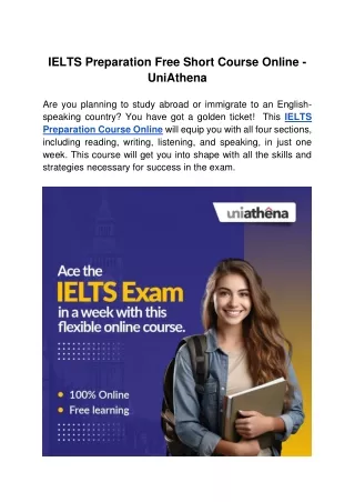 IELTS Preparation Free Short Course Online - UniAthena