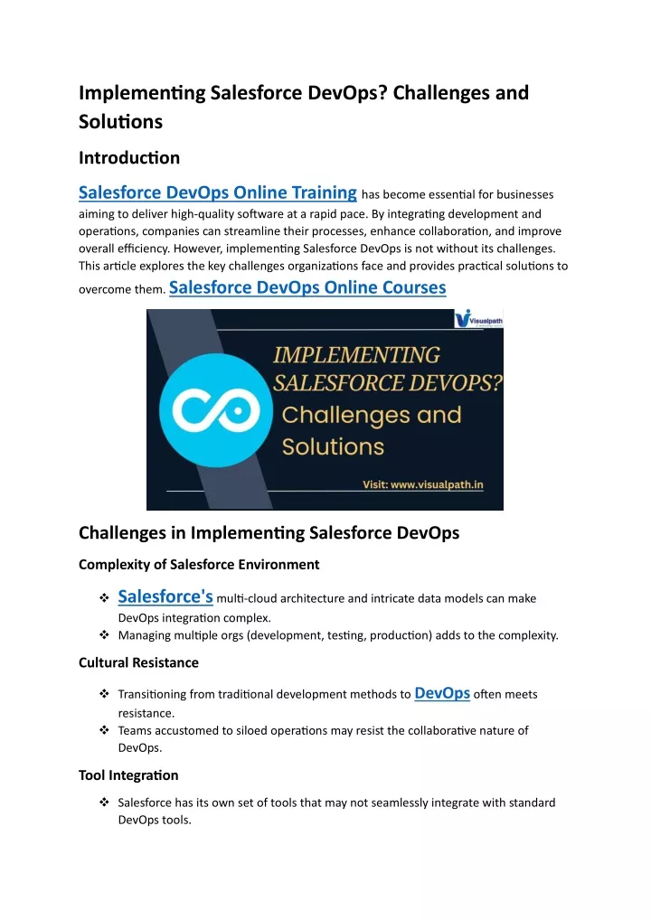 implementing salesforce devops challenges