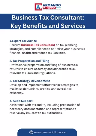 Business Tax Consultant Key Benefits and Services