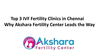 Top 3 IVF Fertility Clinics in Chennai