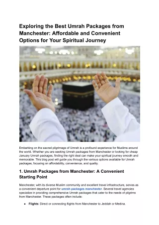 Exploring the Best Umrah Packages from Manchester_ Affordable and Convenient Options for Your Spiritual Journey