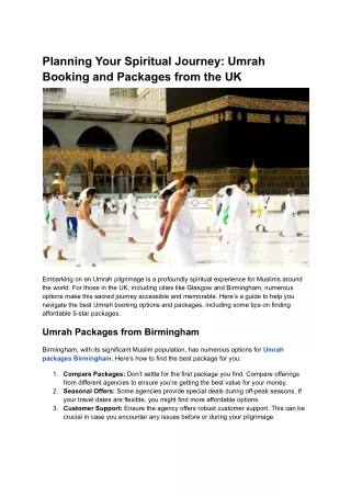 Planning Your Spiritual Journey_ Umrah Booking and Packages from the UK