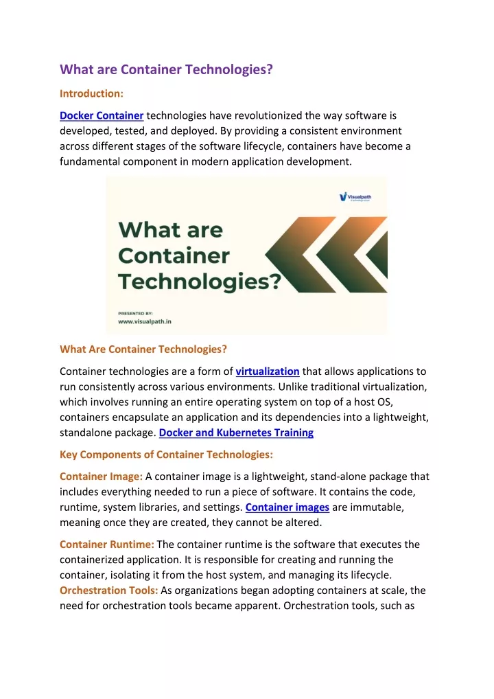 what are container technologies