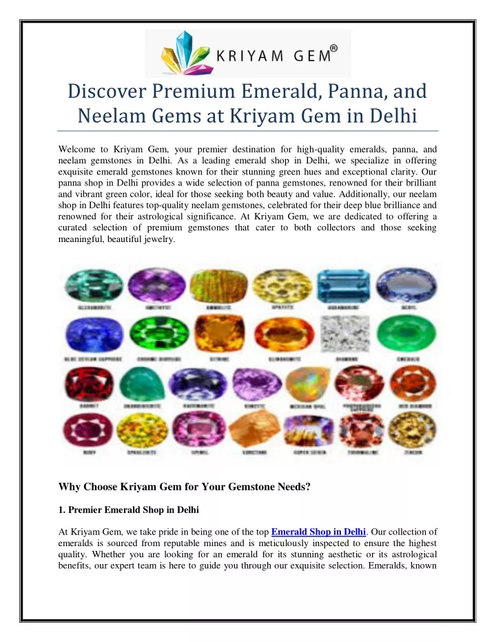 discover premium emerald panna and neelam gems