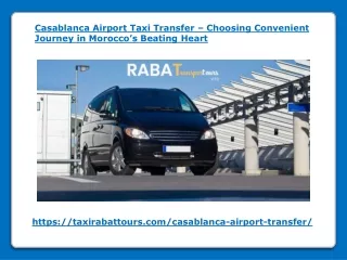 Casablanca Airport Taxi Transfer – Choosing Convenient Journey in Morocco