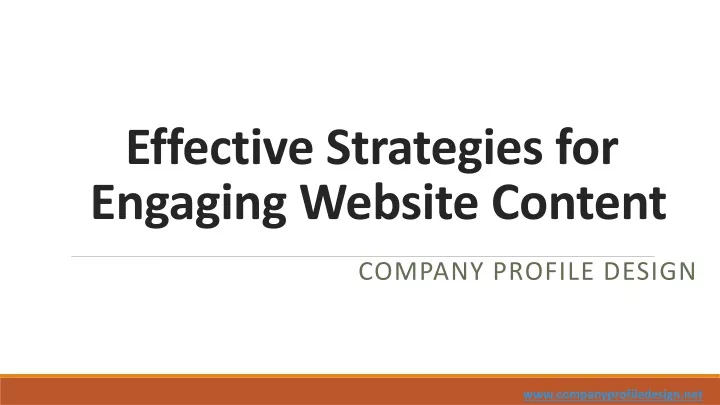 effective strategies for engaging website content