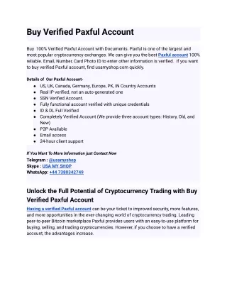 Easily You Do Buy Verified Paxful Account in 2024