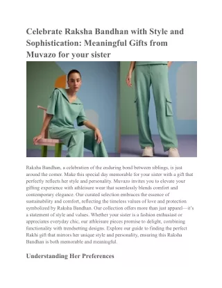 Celebrate Raksha Bandhan with Style and Sophistication_ Meaningful Gifts from Muvazo for your sister