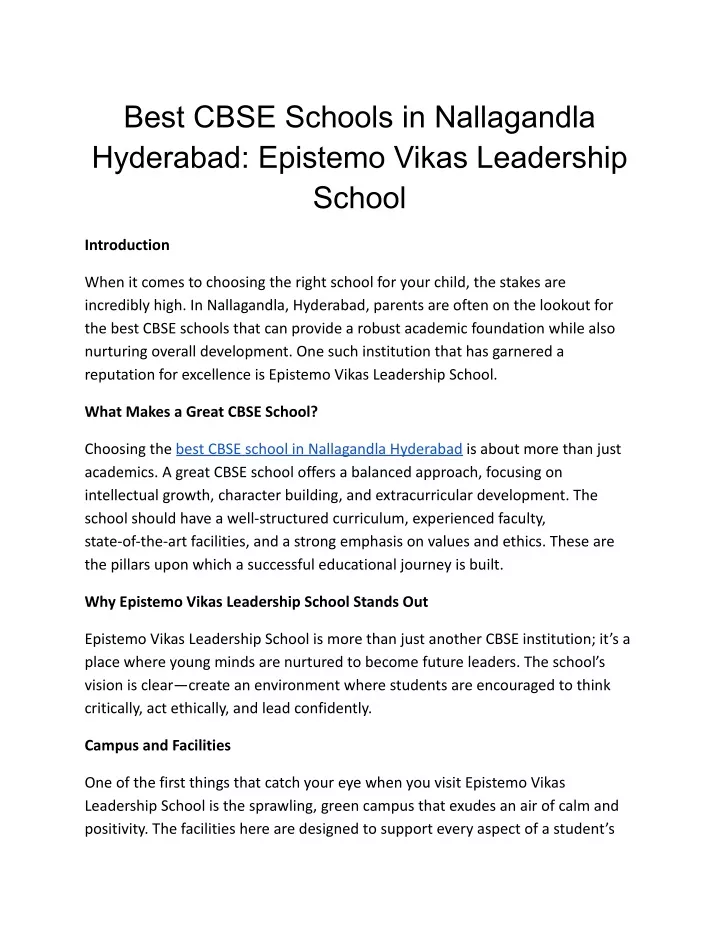 best cbse schools in nallagandla hyderabad