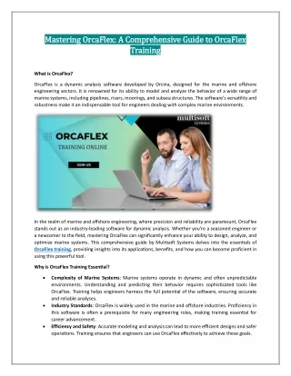 Mastering OrcaFlex: A Comprehensive Guide to OrcaFlex Training