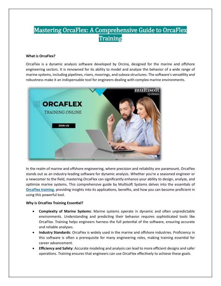 mastering orcaflex a comprehensive guide