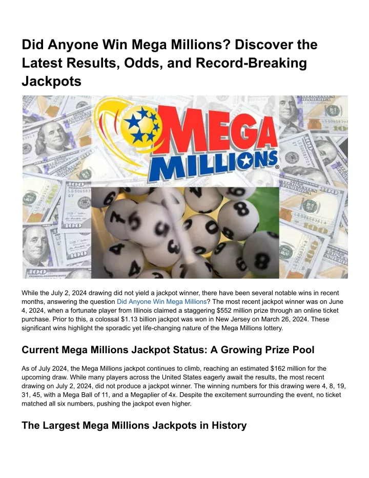 did anyone win mega millions discover the latest