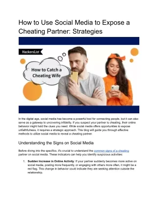 how to use social media to expose a cheating