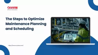the steps to optimize maintenance planning