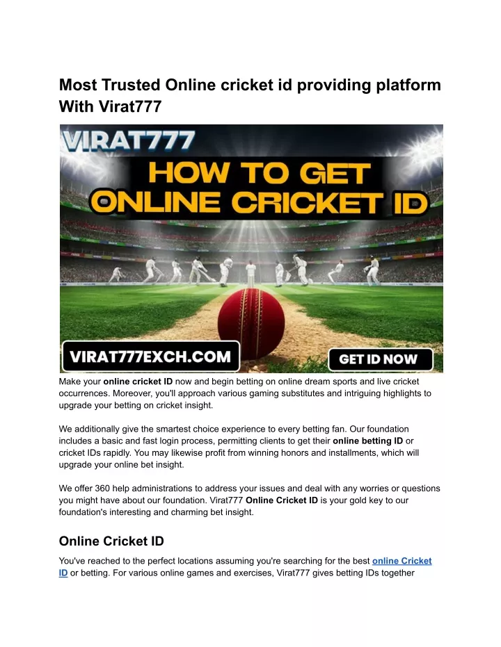 most trusted online cricket id providing platform