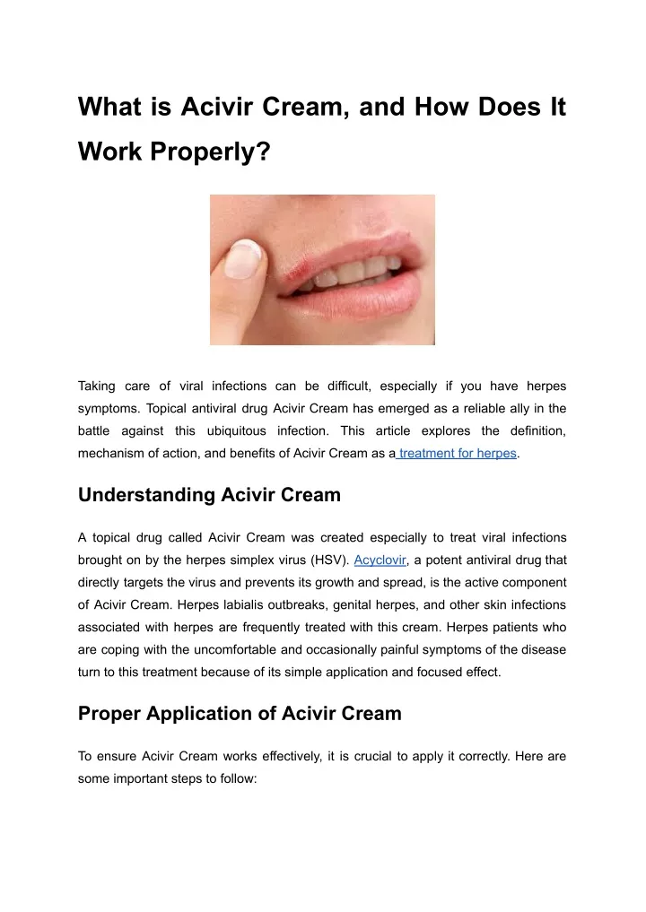 what is acivir cream and how does it