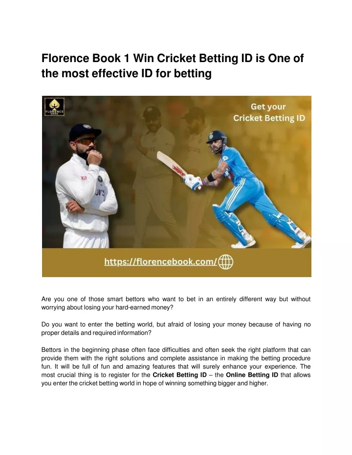 florence book 1 win cricket betting