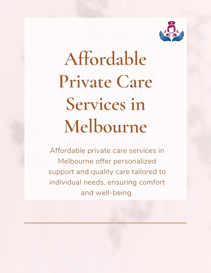 affordable private care services in melbourne