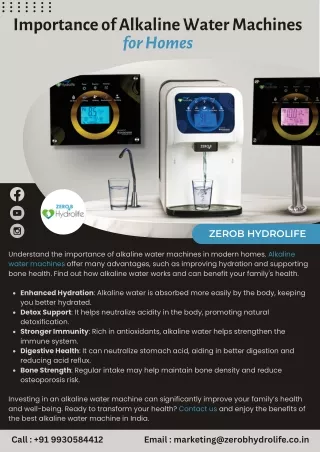 Importance of Alkaline Water Machines for Homes