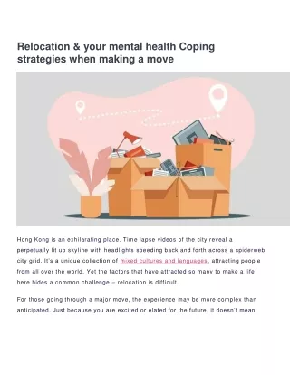 Relocation & your mental health Coping strategies when making a move