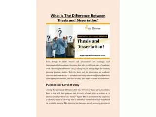 What is The Difference Between Thesis and Dissertation