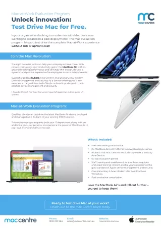 mac at work evaluation program unlock innovation