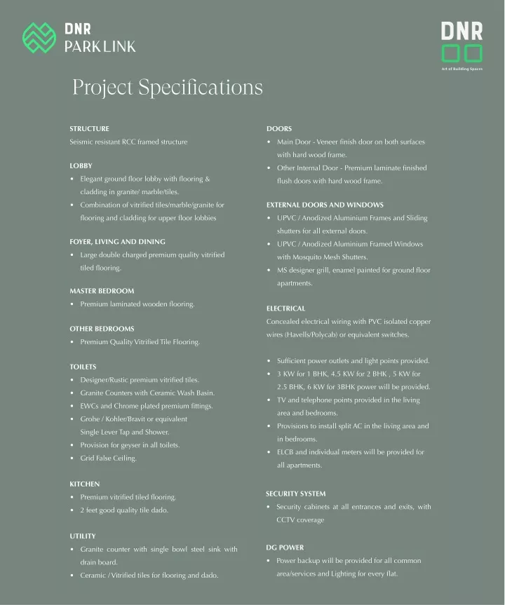 project specifications