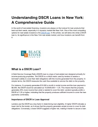 Understanding DSCR Loans in New York_ A Comprehensive Guide