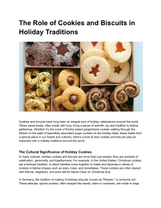 The Role of Cookies and Biscuits in Holiday Traditions