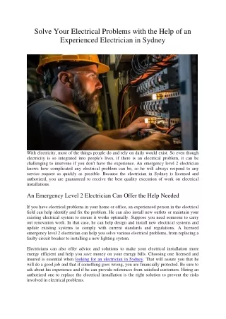 solve your electrical problems with the help
