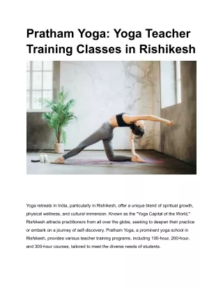 Pratham Yoga_ Yoga Teacher Training Classes in Rishikesh