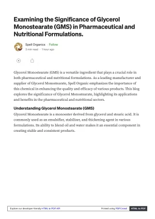 Exploring the Benefits of Glycerol Monostearate in Food Formulations