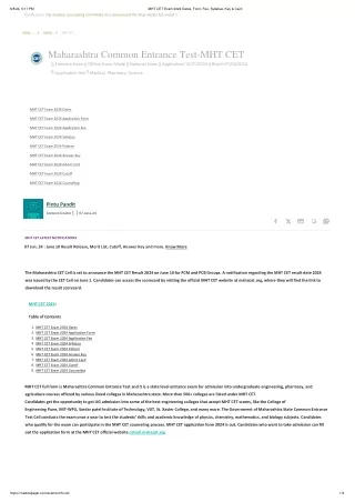 MHT CET Exam 2024 Dates, Form, Fee, Syllabus, Key & Card