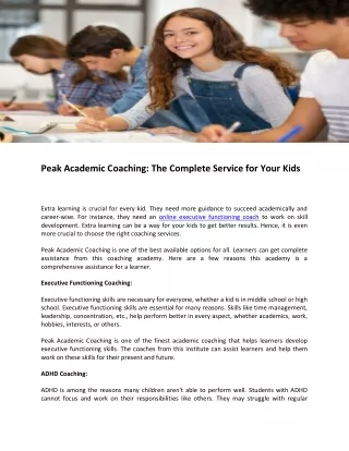 peak academic coaching the complete service