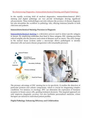 Revolutionizing Diagnostics Immunohistochemical Staining and Digital Pathology