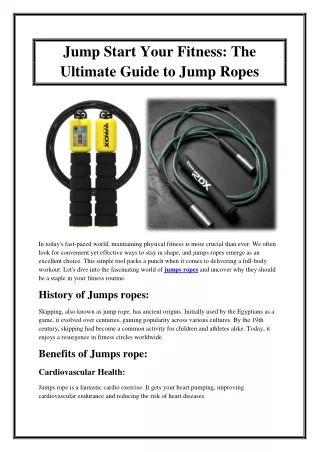 Jump Start Your Fitness The Ultimate Guide to Jump Ropes