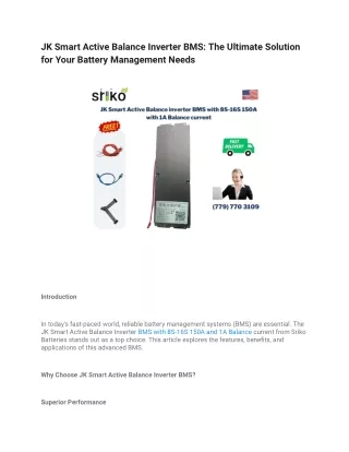 jk smart active balance inverter bms the ultimate