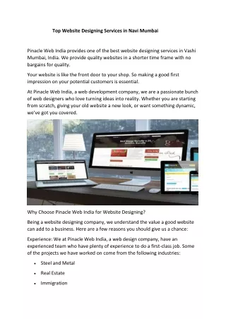 top website designing services in navi mumbai
