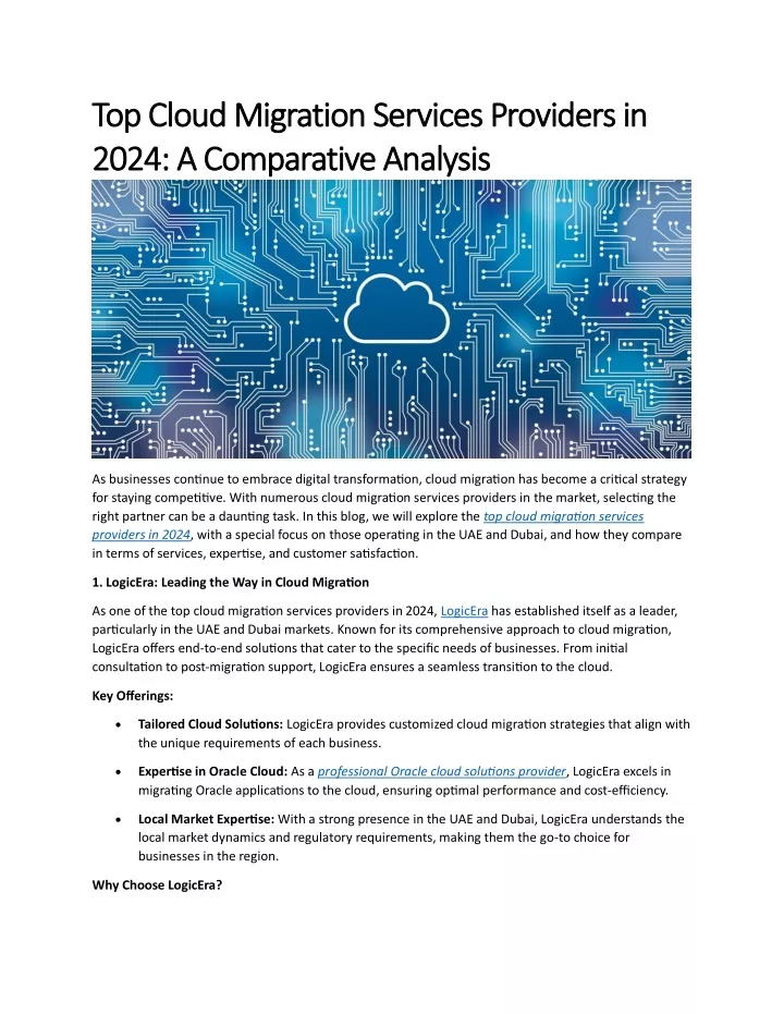 top cloud migration services providers